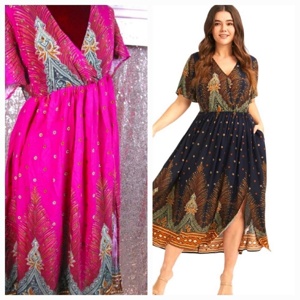 NWT BloomChic pink boho Midi dress 10